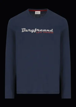 Herren Luis Trenker Langarmshirt Mit Schriftzug Bergfreund