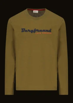 Herren Luis Trenker Langarmshirt Mit Schriftzug Bergfreund