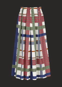 Damen Luis Trenker Langer Baumwollrock Mit Print Lunatalia