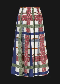 Damen Luis Trenker Langer Baumwollrock Mit Print Lunatalia