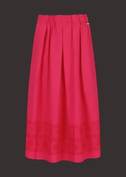 Damen Luis Trenker Langer Baumwollrock Mit Stickerei Lunatalia