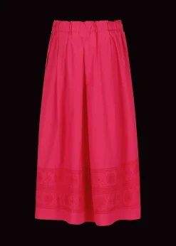 Damen Luis Trenker Langer Baumwollrock Mit Stickerei Lunatalia