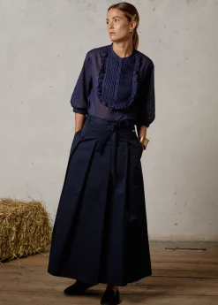 Damen Luis Trenker Langer Faltenrock Aus Baumwollstretch Lumatilda