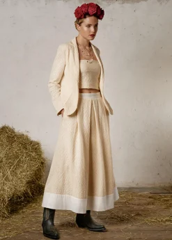 Damen Luis Trenker Langer Rock Aus Baumwolljersey-Spitze Lumarzia