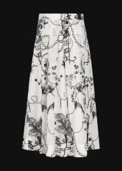 Damen Luis Trenker Langer Seidenrock Mit Print Lumarzia