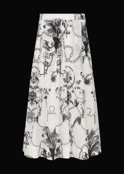 Damen Luis Trenker Langer Seidenrock Mit Print Lumarzia