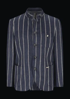 Herren Luis Trenker Leinenblazer Mit Nadelstreifen Lusandro