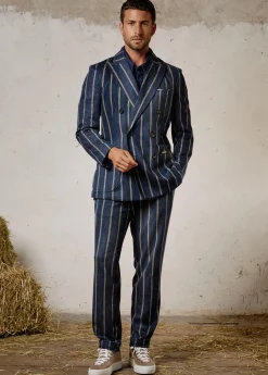 Herren Luis Trenker Leinenblazer Mit Nadelstreifen Lusimone