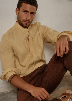 Herren Luis Trenker Leinenhemd Lubarnay