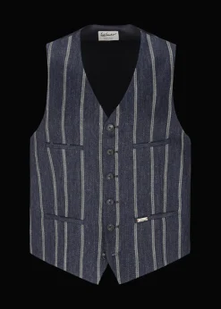 Herren Luis Trenker Leinenweste Mit Nadelstreifen Lusebastian