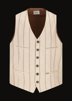 Herren Luis Trenker Leinenweste Mit Nadelstreifen Lusebastian