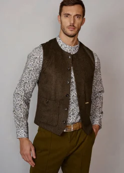 Herren Luis Trenker Lodenweste Mit Rundhalsausschnitt Lusven