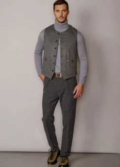 Herren Luis Trenker Lodenweste Mit Rundhalsausschnitt Lusven