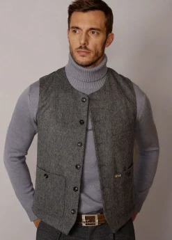 Herren Luis Trenker Lodenweste Mit Rundhalsausschnitt Lusven