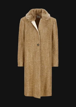 Damen Luis Trenker Mantel Mit Pelzkragen Ludani