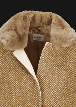 Damen Luis Trenker Mantel Mit Pelzkragen Ludani