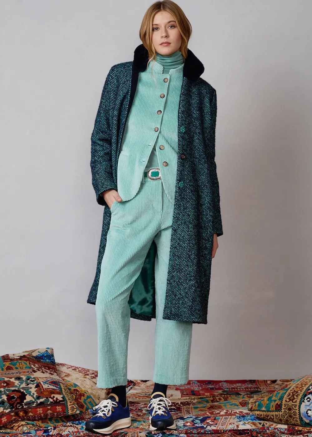 Damen Luis Trenker Mantel Mit Pelzkragen Ludani