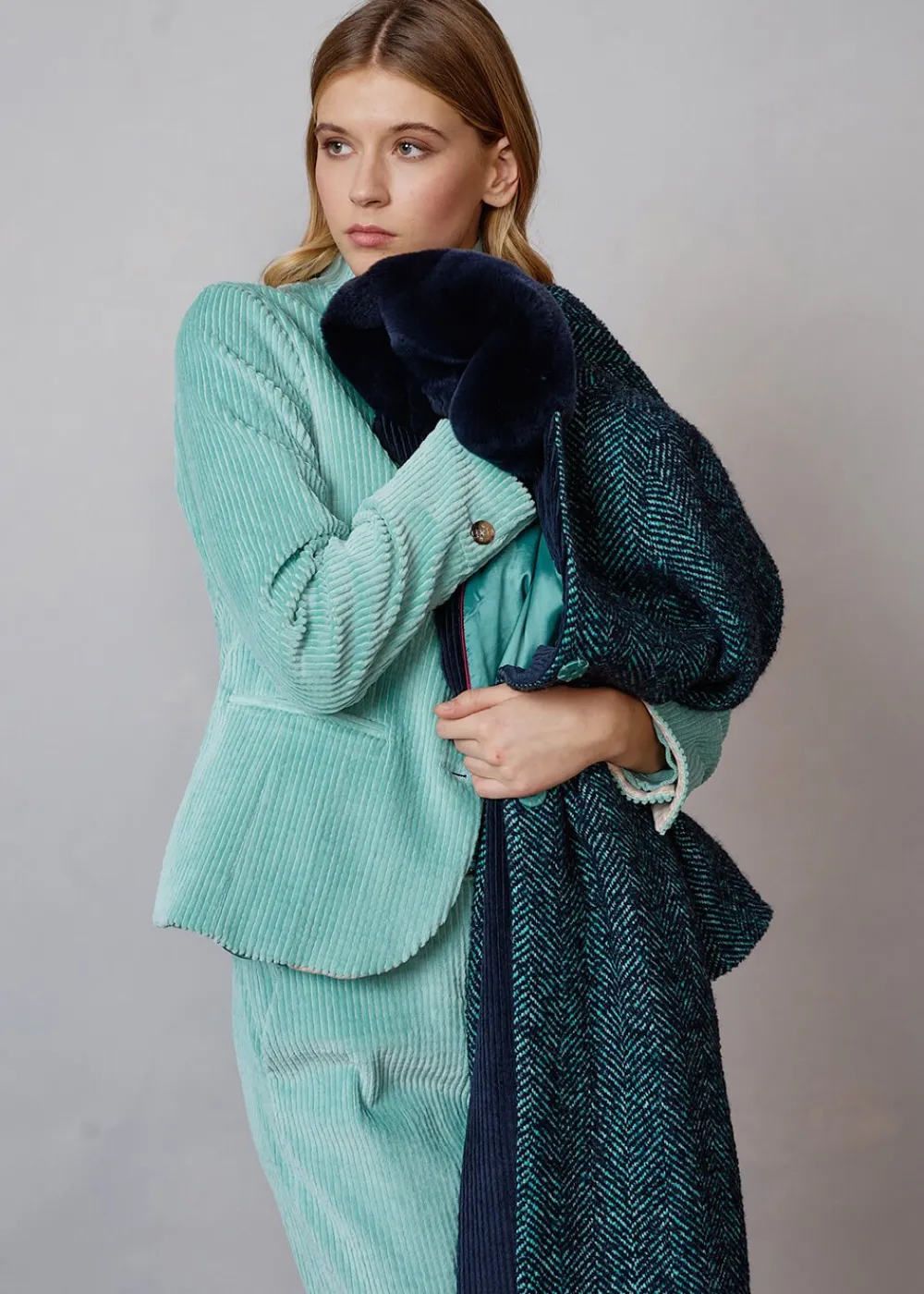 Damen Luis Trenker Mantel Mit Pelzkragen Ludani