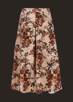 Damen Luis Trenker Midirock Mit Floralem Print Lunatalia