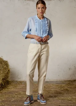 Damen Luis Trenker Piqué-Hose Im Cigarette Cut Luleonelle