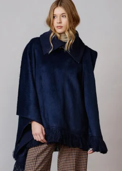 Damen Luis Trenker Poncho Mit Fransen Lupiera