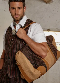 Herren Luis Trenker Reisetasche Im Materialmix Lutravel