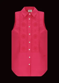 Damen Luis Trenker Ärmellose Baumwollbluse Lubetta