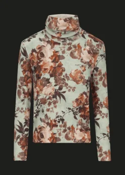 Damen Luis Trenker Rollkragenpullover Mit Blumenprint Luwalda