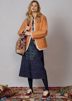 Damen Luis Trenker Samt-Beuteltasche Im Patchwork-Stil Lusac