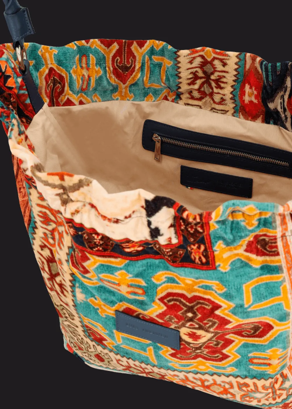 Damen Luis Trenker Samt-Beuteltasche Im Patchwork-Stil Lusac