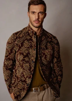 Herren Luis Trenker Samtblazer Mit Damastmuster Lusandro
