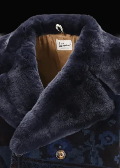 Herren Luis Trenker Samt-Mantel Mit Pelzkragen Lusamir