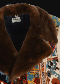 Herren Luis Trenker Samt-Mantel Mit Pelzkragen Lusamir