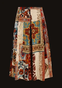 Damen Luis Trenker Samt-Rock Mit Print Luklaudia