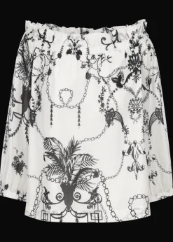 Damen Luis Trenker Schulterfreie Bluse Mit Muster Lufebe