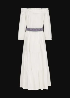 Damen Luis Trenker Schulterfreies Volantkleid Mit Gürtel Lucamilla