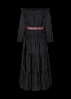 Damen Luis Trenker Schulterfreies Volantkleid Mit Gürtel Lucamilla