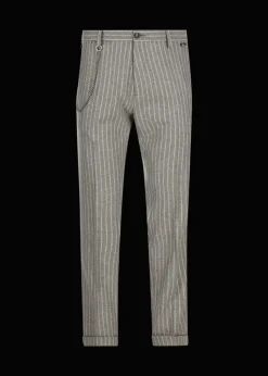 Herren Luis Trenker Schurwoll-Hose Mit Nadelstreifen Lubruneu