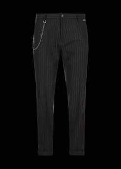 Herren Luis Trenker Schurwoll-Hose Mit Nadelstreifen Lubruneu