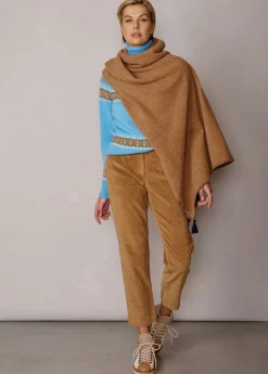 Damen Luis Trenker Schurwoll-Poncho Mit Rollkragen Lupiera