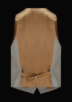 Herren Luis Trenker Schurwoll-Weste Mit Nadelstreifen Luseba