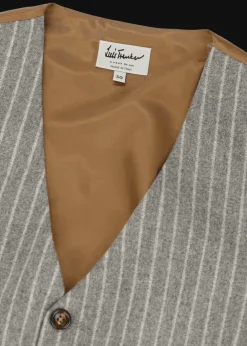 Herren Luis Trenker Schurwoll-Weste Mit Nadelstreifen Luseba