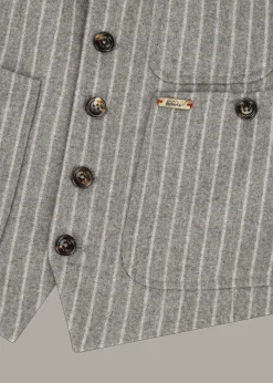 Herren Luis Trenker Schurwoll-Weste Mit Nadelstreifen Luseba