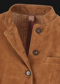 Damen Luis Trenker Strickblazer Mit Lederfront Luranda