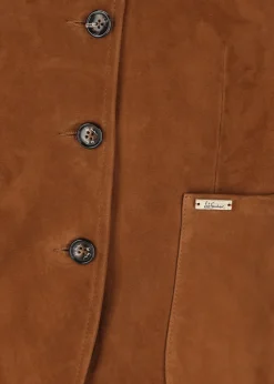 Damen Luis Trenker Strickblazer Mit Lederfront Luranda