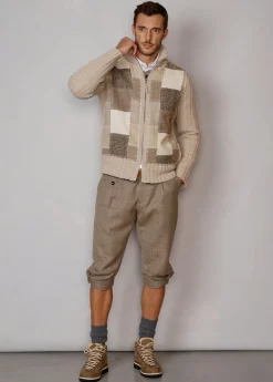 Herren Luis Trenker Strickjacke Mit Patchwork-Vorderteil Luwilli