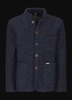 Herren Luis Trenker Strickjacke Mit Stehkragen Luwainer