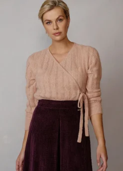 Damen Luis Trenker Strickpullover In Wickeloptik Luwithney