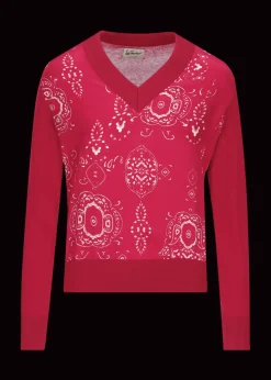 Damen Luis Trenker Strickpullover Mit V-Ausschnitt Lualina