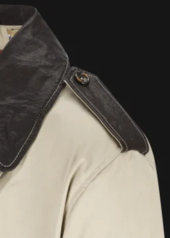 Herren Luis Trenker Trenchcoat Mit Lederdetails Lufelipe